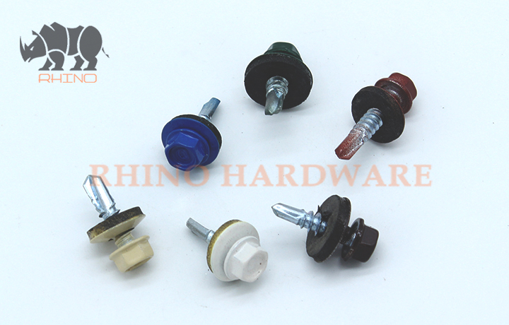 Hex Washer Self Drilling Screw, RAL Coated